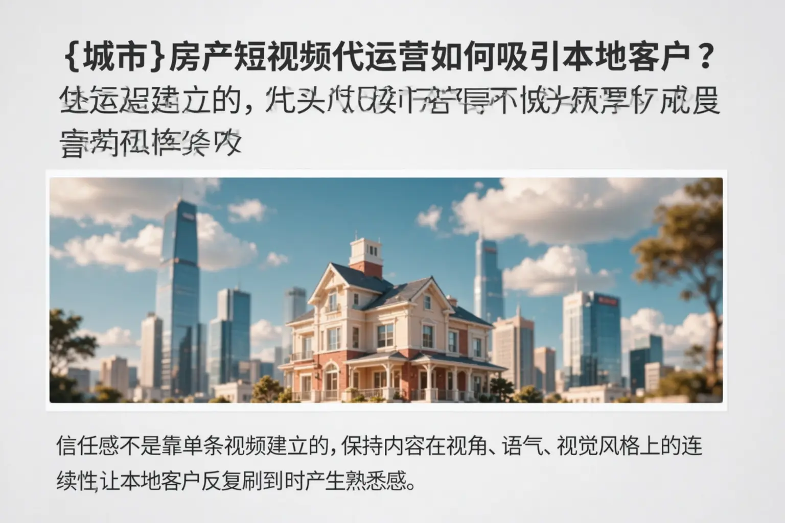湖南房产短视频代运营如何吸引本地客户？
