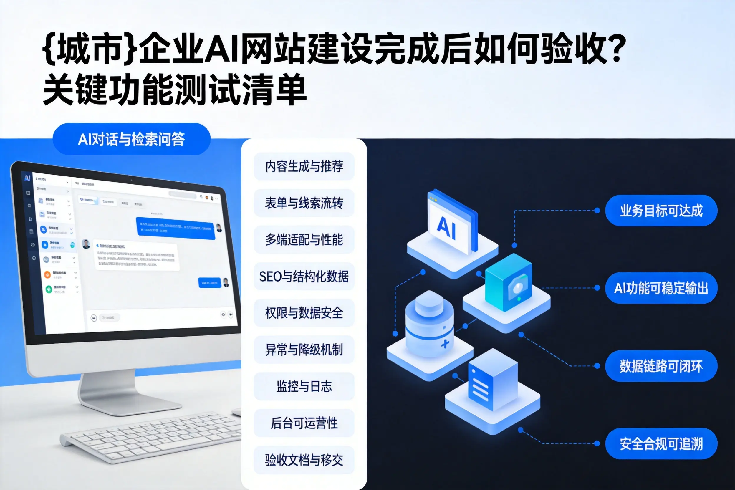 湖南企业AI网站建设完成后如何验收？关键功能测试清单