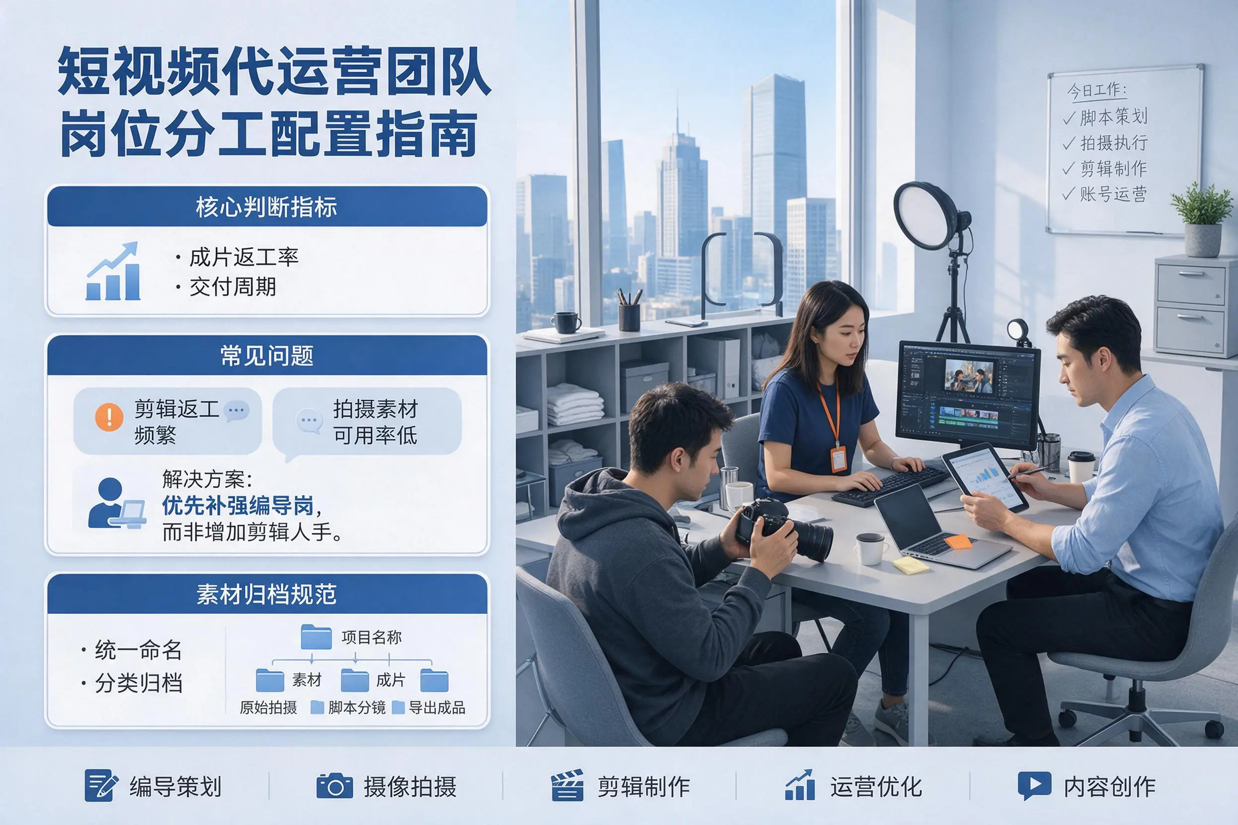 短视频代运营团队如何配置？湖南企业岗位分工科普说明