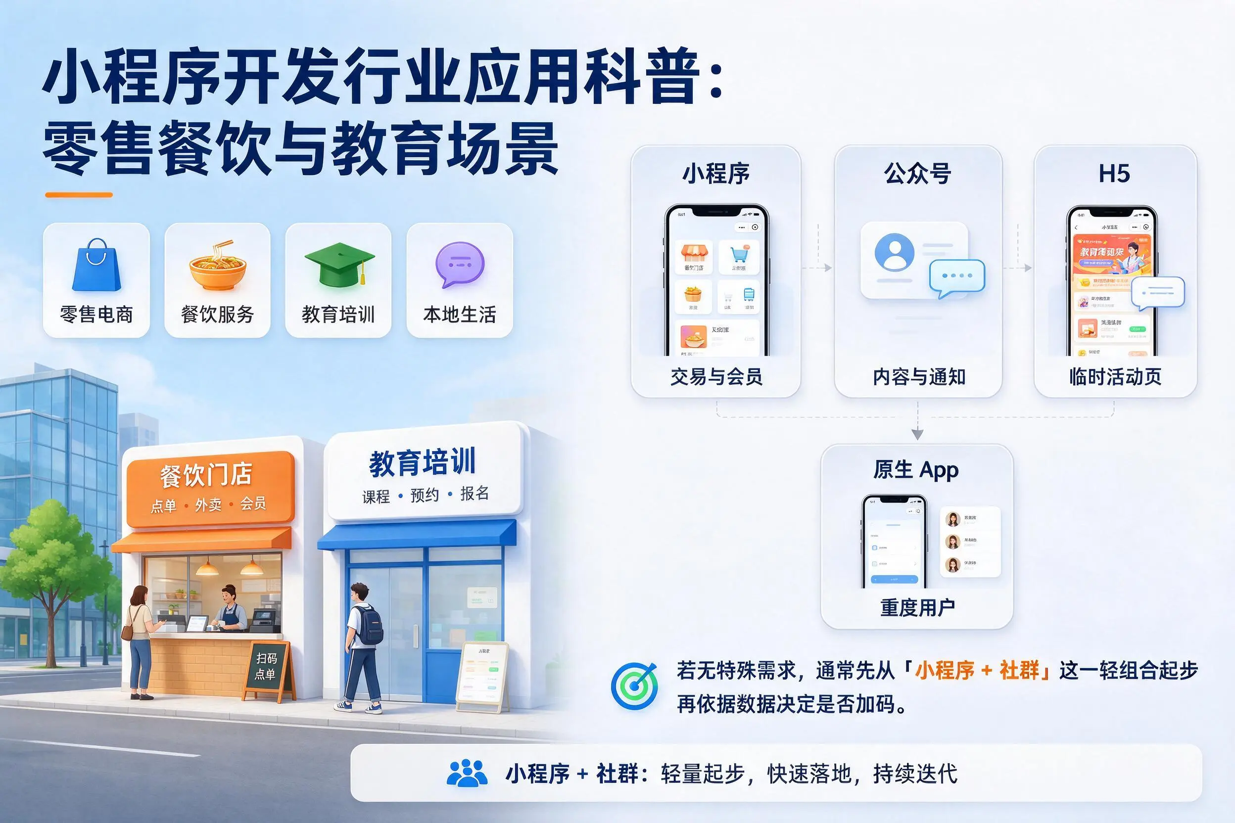 湖南小程序开发行业应用科普：零售餐饮与教育场景