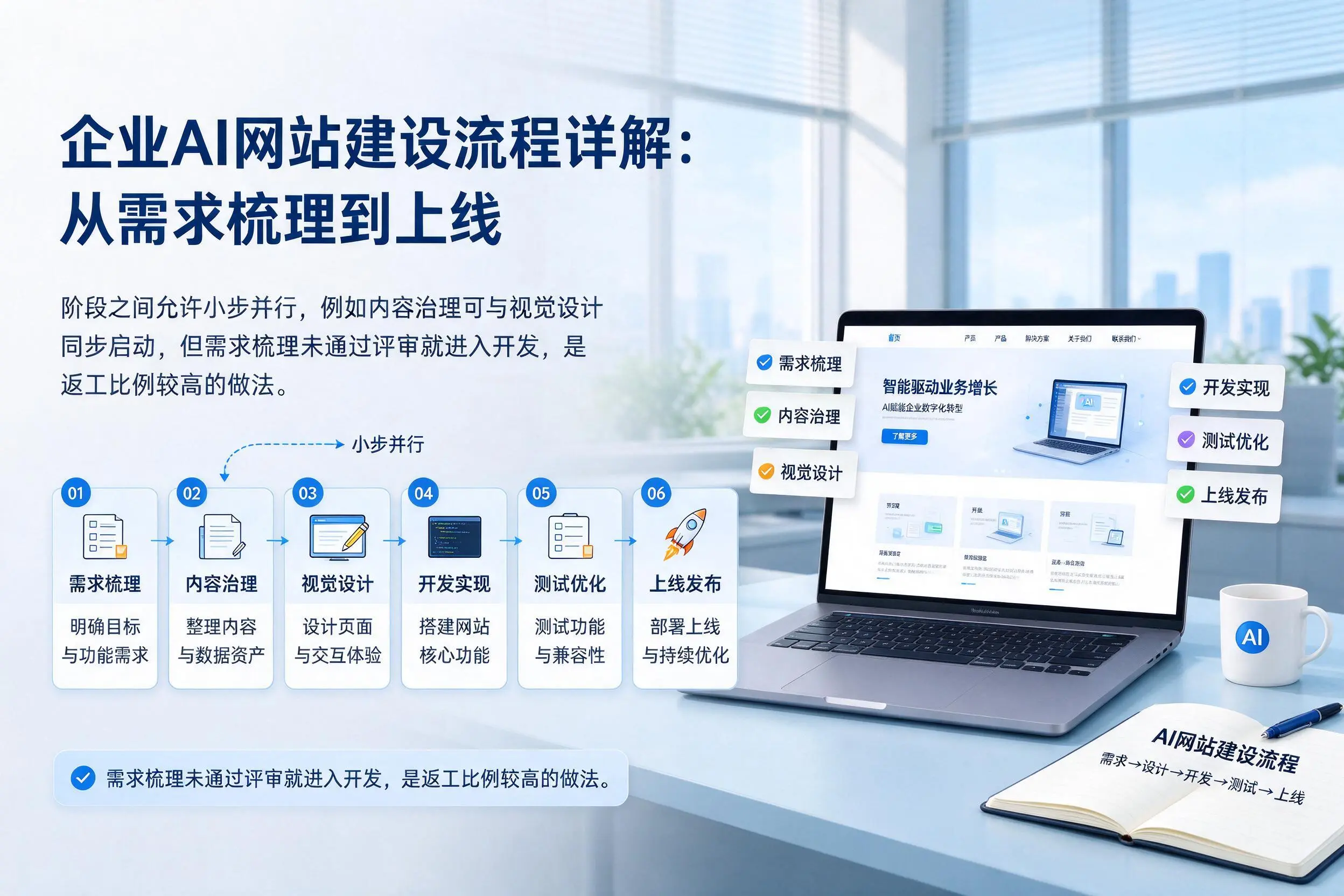 湖南企业AI网站建设流程详解:从需求梳理到上线