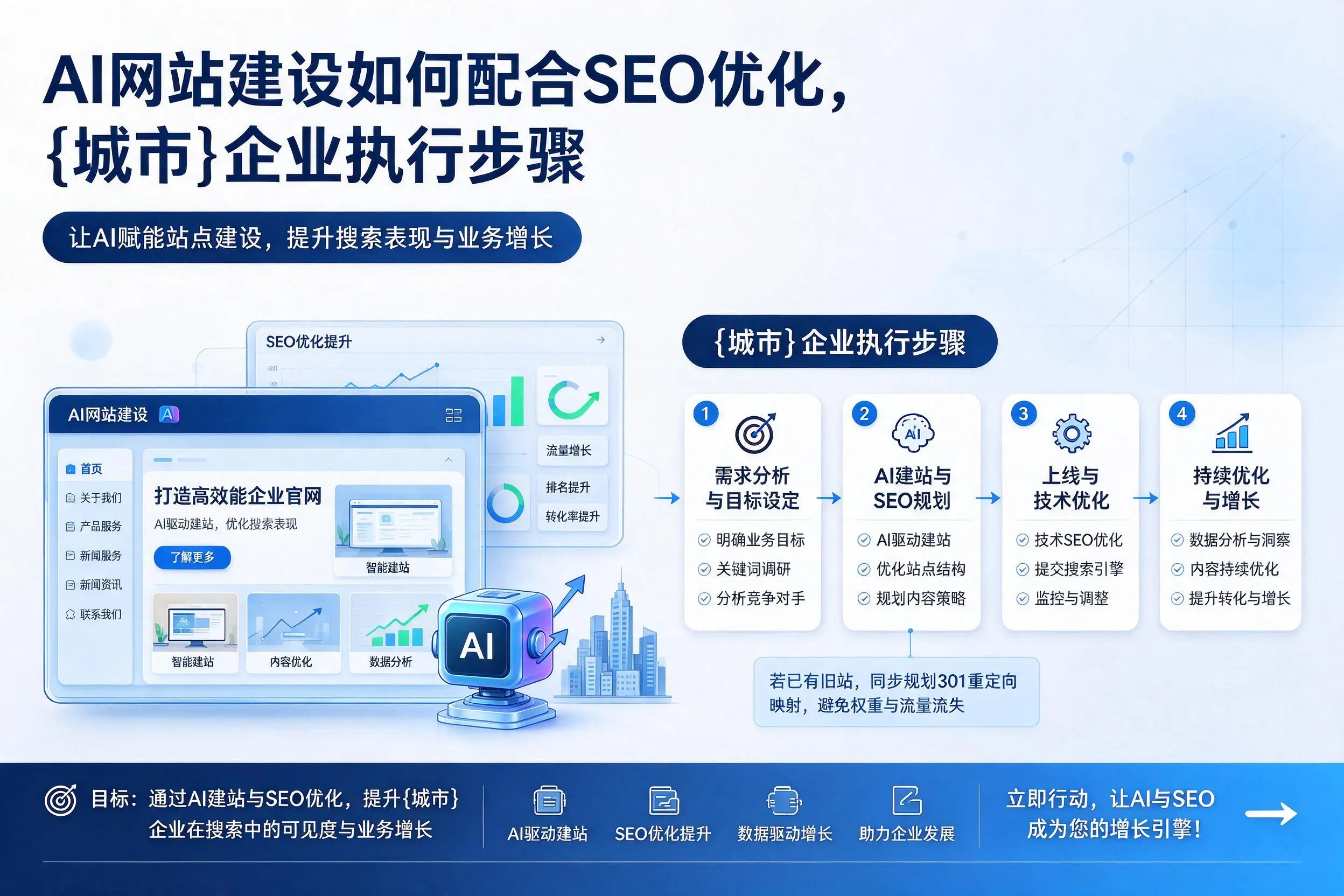 AI网站建设如何配合SEO优化,湖南企业执行步骤