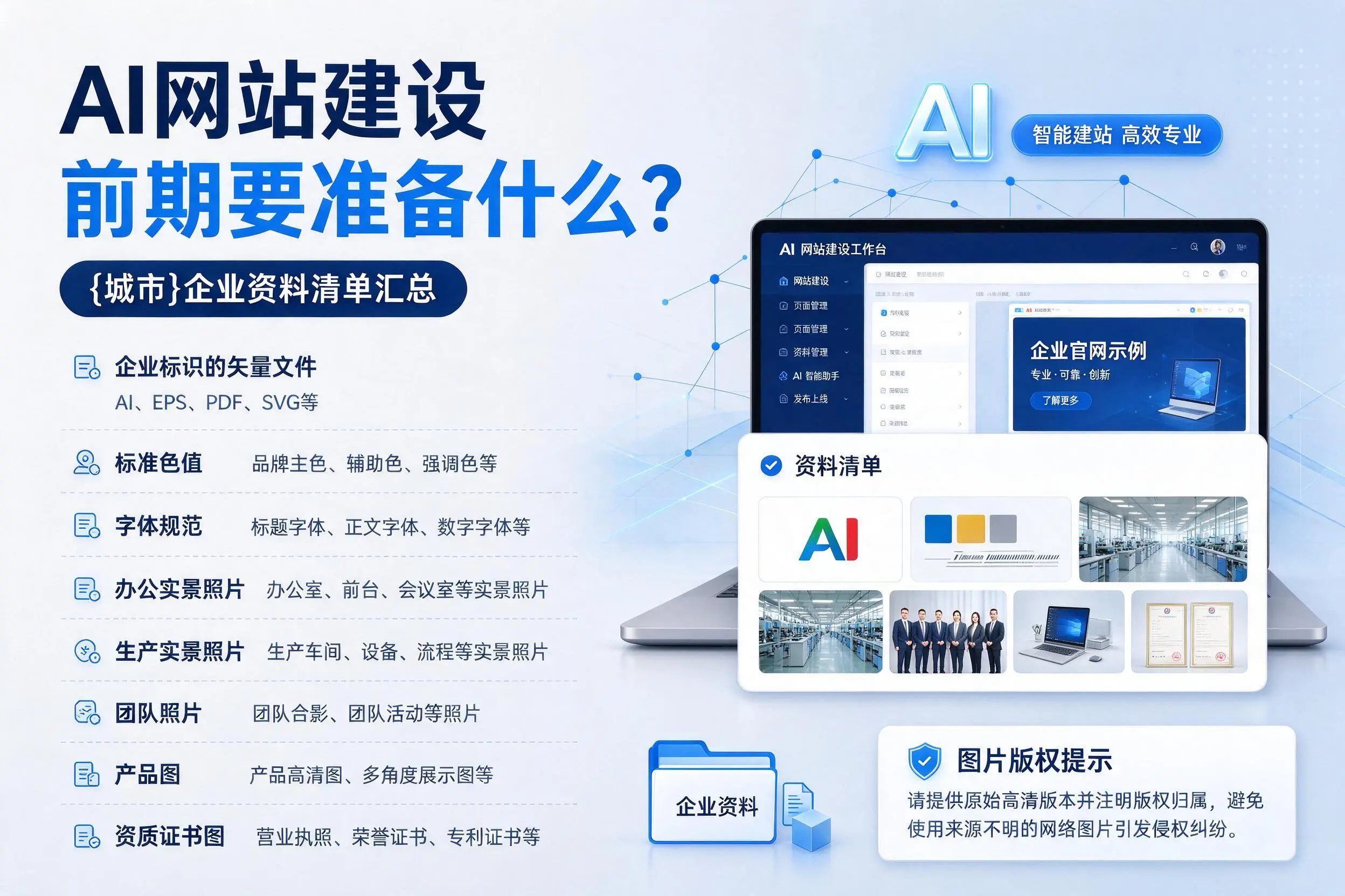 AI网站建设前期要准备什么？湖南企业资料清单汇总